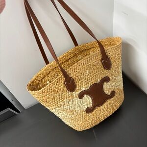 Celine straw shoulder bag